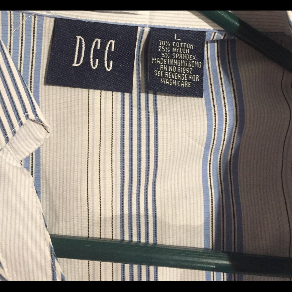 DCC White with Blue Striped Blouse - Picture 3 of 5